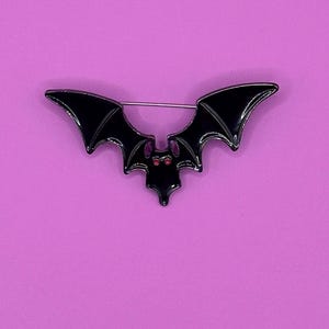 Pin de Halloween, broche de murciélago negro, pin de solapa gótico