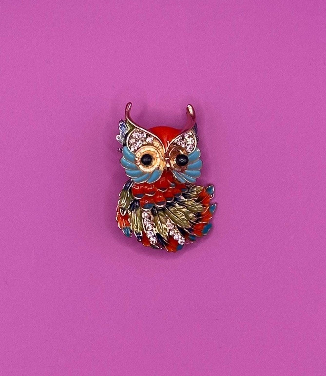 Owl Brooch: Colorful Keepsake Jewelry