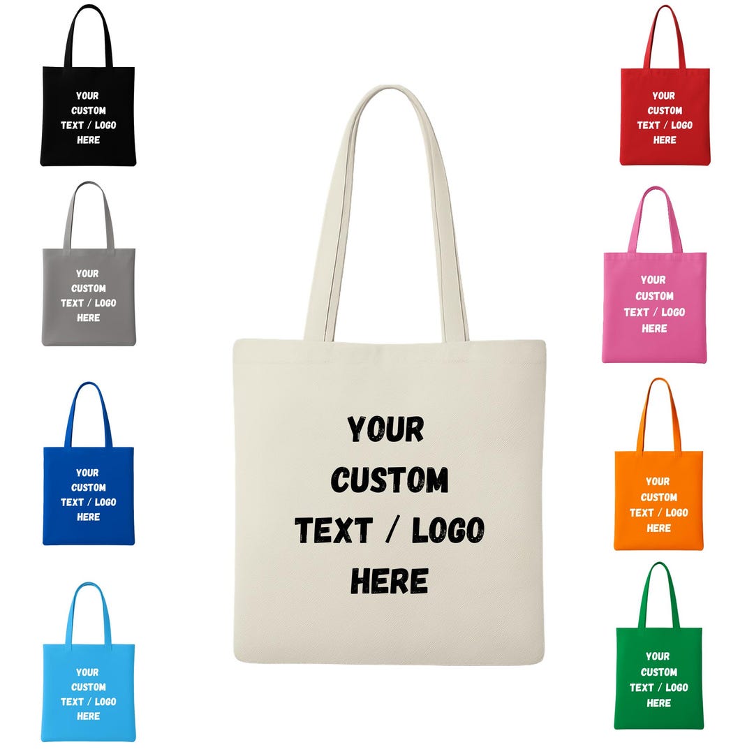 Custom Canvas Tote Bag With Logo, Personalized Cotton Eco-friendly ...