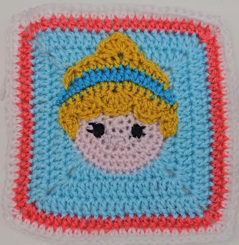 Schema Uncinetto: Mattonella Cenerentola (granny square) - Stilizzazione Disney image 2