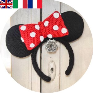 Disney Minnie Headband- Cerchietto Crochet- Pattern pdf- Schema Uncinetto