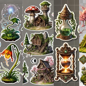 Whispering Realms | Enchanted Gnome Garden Stickers　　　　　　　　　　　　　　　　　　　　　　　　ファンタジーな小人の世界を楽しめる幻想ステッカーセット