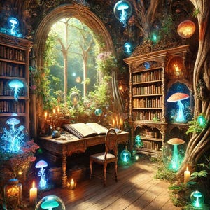 Magical Fantasy Library Wallpaper Set - Etsy