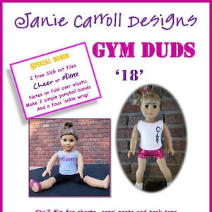 Gym Duds Pattern for 18" dolls  such as the American favorite