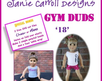 Gym Duds Pattern for 18" dolls  such as the American favorite
