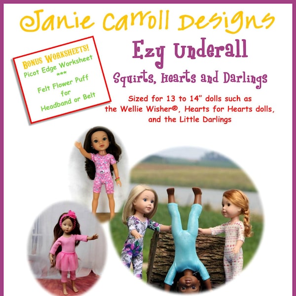 Ezy Underall Unitard Pattern for 13 - 14" dolls such as the Wellington girl, H4H and Little Darlings