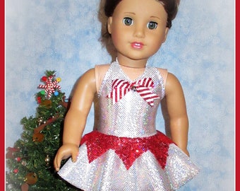 Holiday Elf halter dress to fit 18" doll such as the American favorite