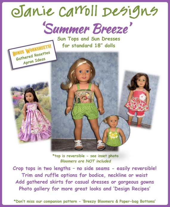 Summer Breeze Sun Tops and Sun Dresses Pattern for 18 - Etsy