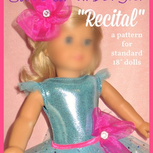 Recital Leotard and Tutu Pattern for 18" doll such as the American favorite