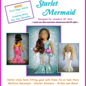 Starlet Mermaid Pattern for 18&quot; doll such as the American favorite