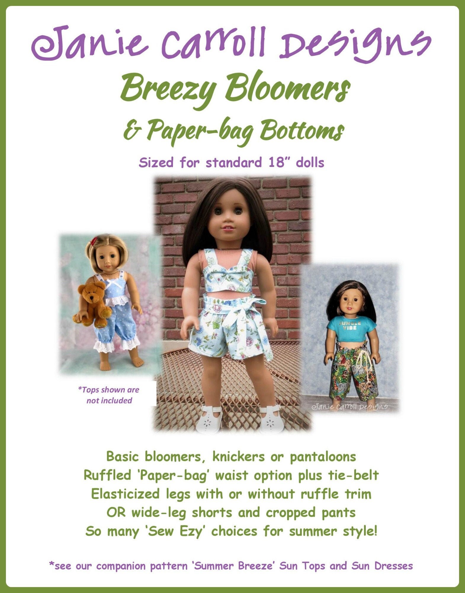 Breezy Bloomers and Paperbag Bottoms Pattern for 18 Etsy