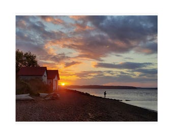 Sunset Beach Landscape Matte Horizontal Poster | Coastal Sunset Photography
