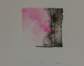 Little Abstract: Pale Blue Paper and Pink Square