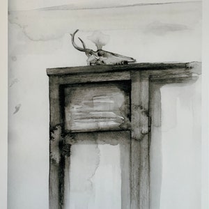 Deer Skull on Bookcase