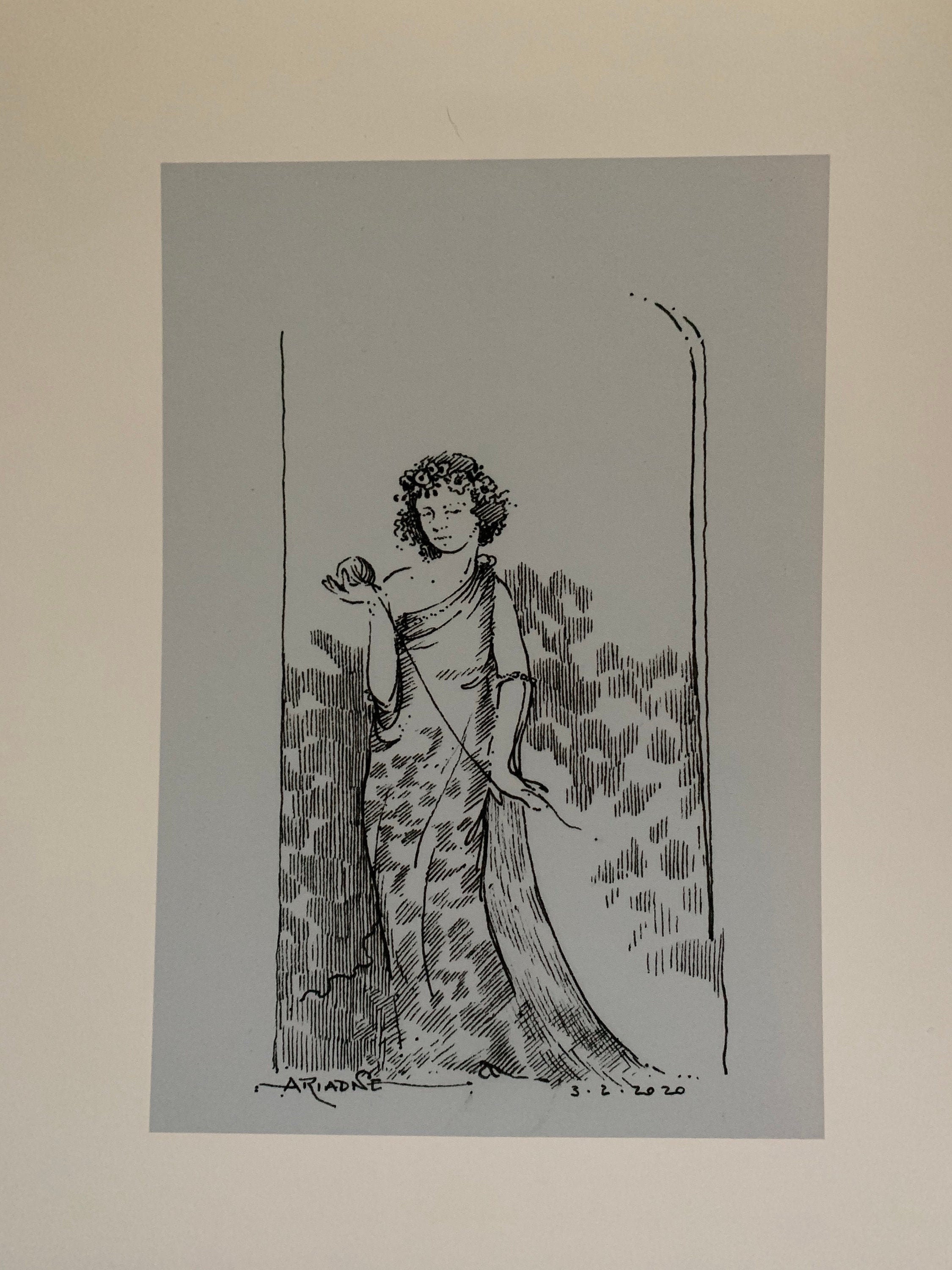 Ariadne on Blue Paper
