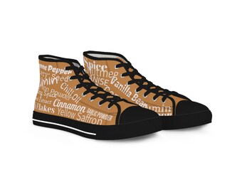 Spice Design Men's High Top Sneakers, Kitchen & Work Shoes, Culinary Footwear