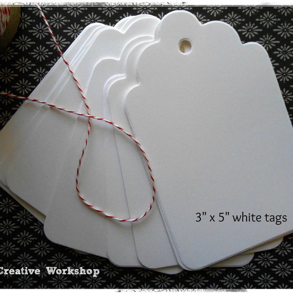 Extra Large Tags 75 ct.  Available in White or Cream Cardstock