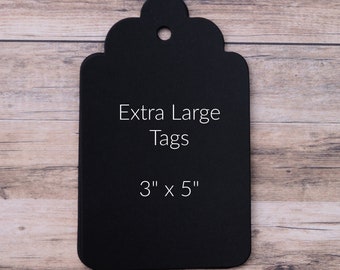 Extra Large Black Tags 75 ct.