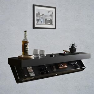 Floating Wooden Shelf with Secret Compartment – Wall-Mounted Concealed Storage, Decorative Space-Saving Organizer