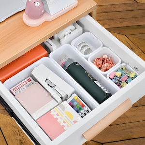Set of 8 Drawer Organizer Trays Set - Perfect for Small Item in your Drawer, Divider Storage Box for Home, Office, Garage tool and equipment