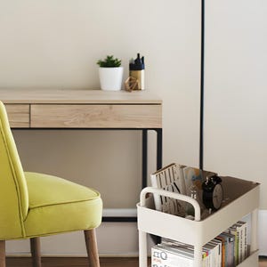 Rolwagen met 2 etages | Mobiel opbergrek, huisorganisatie