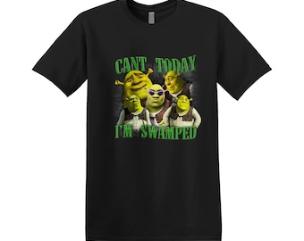 I&#39;m Swamped Vintage Style T-Shirt Tee Top Funny Meme Gift Unisex Joke Prank Stag Do Dad Gift For Him Gift For Her Shrek Brain Rot Gen Z