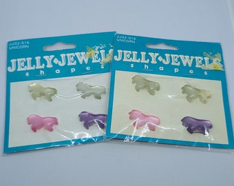 2 Packages Unicorns, Jelly Jewels Shapes Craft Pieces, Flat Back Embellishments