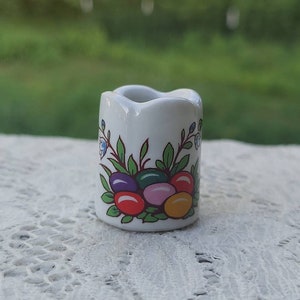 Easter Funny Design Candle Holder Nest of Colorful Eggs Miniature Made in West Germany bild 5