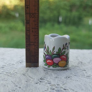 Easter Funny Design Candle Holder Nest of Colorful Eggs Miniature Made in West Germany bild 8