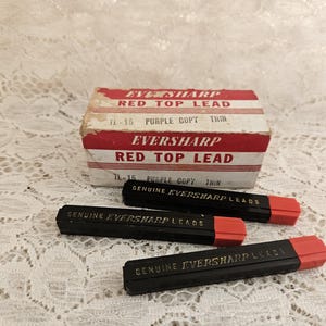 Vintage Eversharp Red Top Pencil Leads: 1940s-50s Art Deco Cases