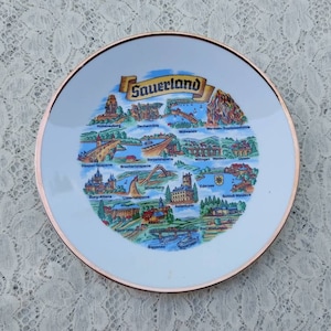 Vintage Sauerland German Souvenir Wall Plate Germany