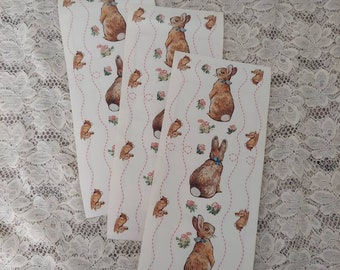 3 Sheets Beatrix Potter Bunnies Border Big Stickers 2001 Colorbok, Peter Rabbit