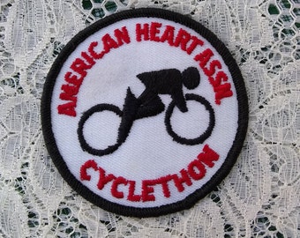 Vintage 1970s Era American Heart Association Cyclethon Patch Souvenir Applique