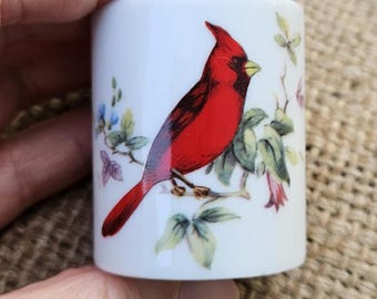 Vintage Cardinal Candle Holder Made in West Germany Porcelain 2 inch