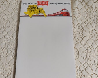 Vintage Railroad Advertising Frisco Freight Train Notepad