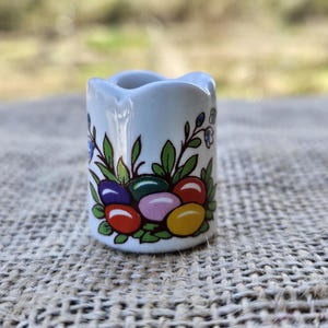 Easter Funny Design Candle Holder Nest of Colorful Eggs Miniature Made in West Germany bild 9