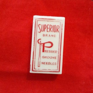 Plastic Superior Brand Needle Case, Vintage Red and White Container, Old Sewing Advertising Collectible Box