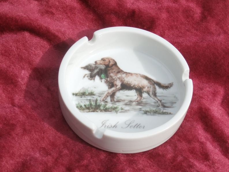 Irish Setter Hand Painted Vintage Ashtray Dish