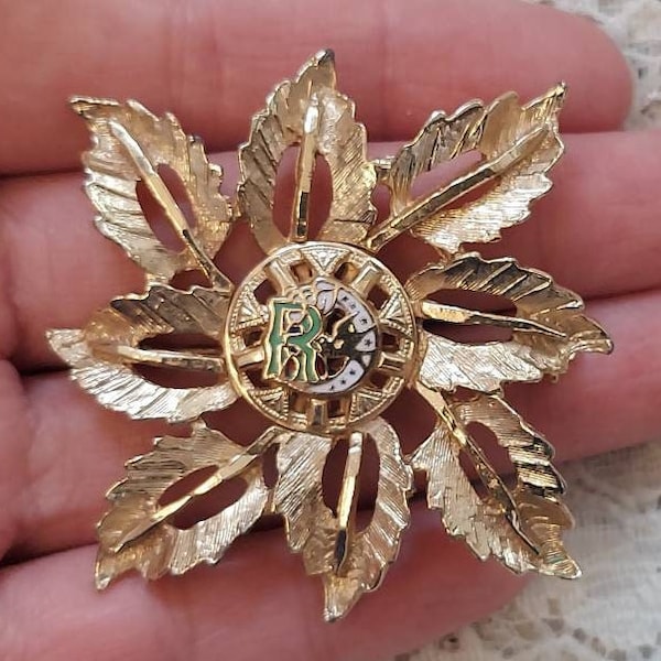 Daughters of Rebekah Brooch Vintage Odd Fellows Collectible Pin