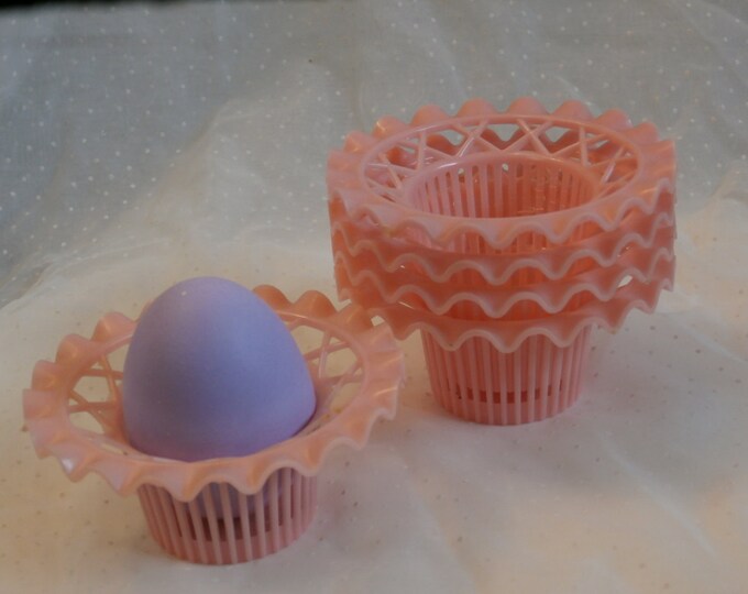 5 Vintage Easter Egg Cups, Candy or Nut Baskets, Pink Sweetness Etsy