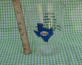 Vintage Enco Texas Disposable Plastic Cup Exxon Humble Oil Esso Advertising Collectible