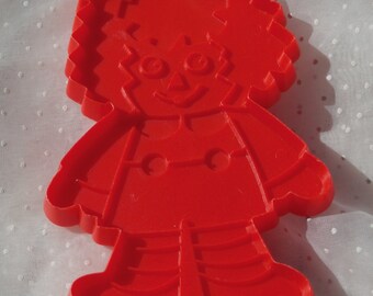 Vintage Cookie Cutter Bobbs Merrill Raggedy Andy Doll Red Plastic Raggedy Ann Boy