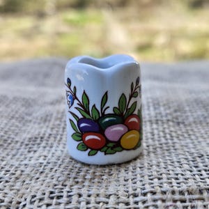 Easter Funny Design Candle Holder Nest of Colorful Eggs Miniature Made in West Germany bild 11