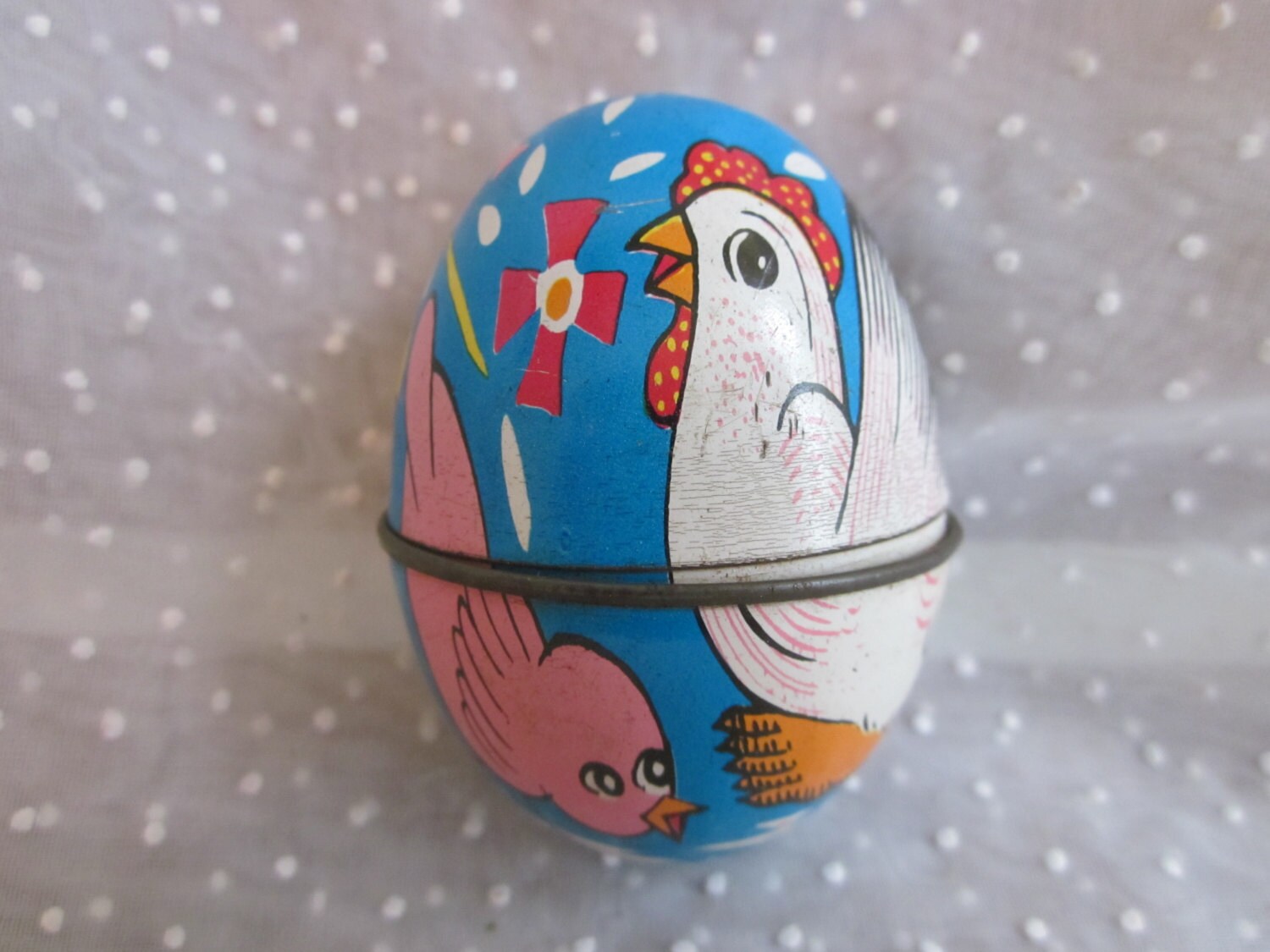 Tin Easter Egg Candy Container Vintage Albert and Son Chicken Etsy