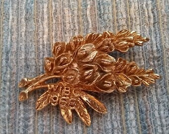 1968 WIBC Flower Brooch Vintage Women's International Bowling Congress