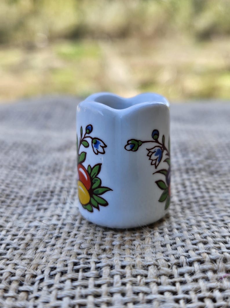 Easter Funny Design Candle Holder Nest of Colorful Eggs Miniature Made in West Germany bild 12