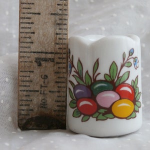 Easter Funny Design Candle Holder Nest of Colorful Eggs Miniature Made in West Germany bild 1