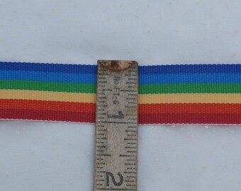 2 Yards Real Rainbow Ribbon, Just Under 1 Inch Wide