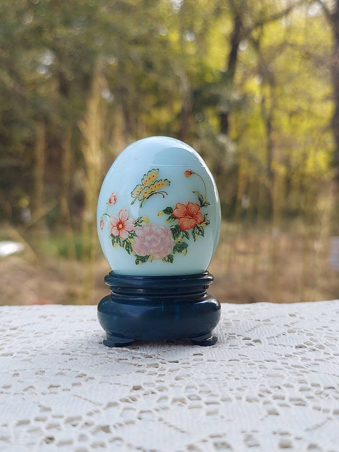 Vintage Avon Egg Shaped Perfume Bottle on Stand Butterfly and Etsy