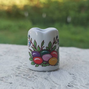 Easter Funny Design Candle Holder Nest of Colorful Eggs Miniature Made in West Germany bild 7